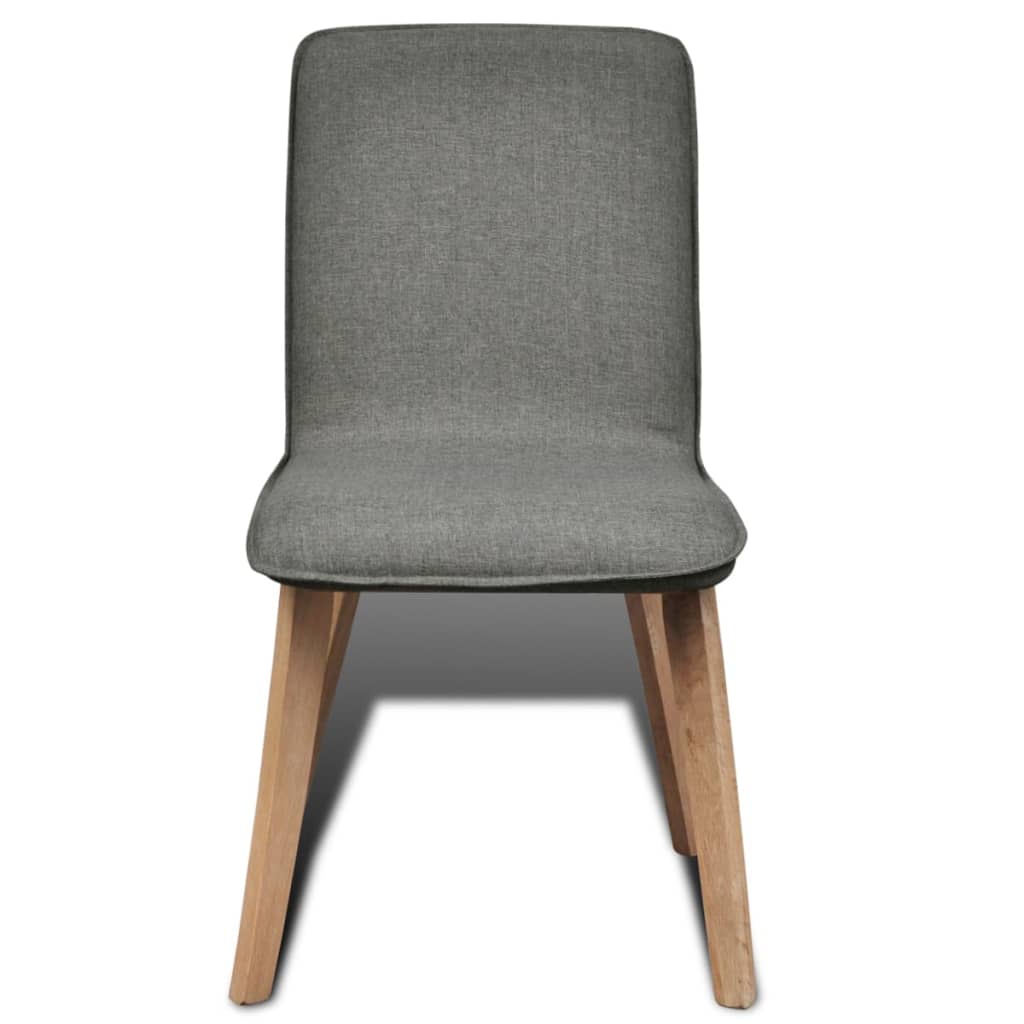 vidaXL Eetkamerstoelen 2 st stof en massief eikenhout beige