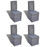 vidaXL Eetkamerstoelen 4 st stof donkergrijs