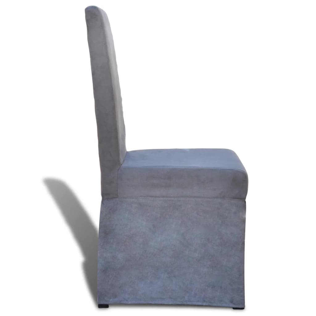 vidaXL Eetkamerstoelen 4 st stof donkergrijs