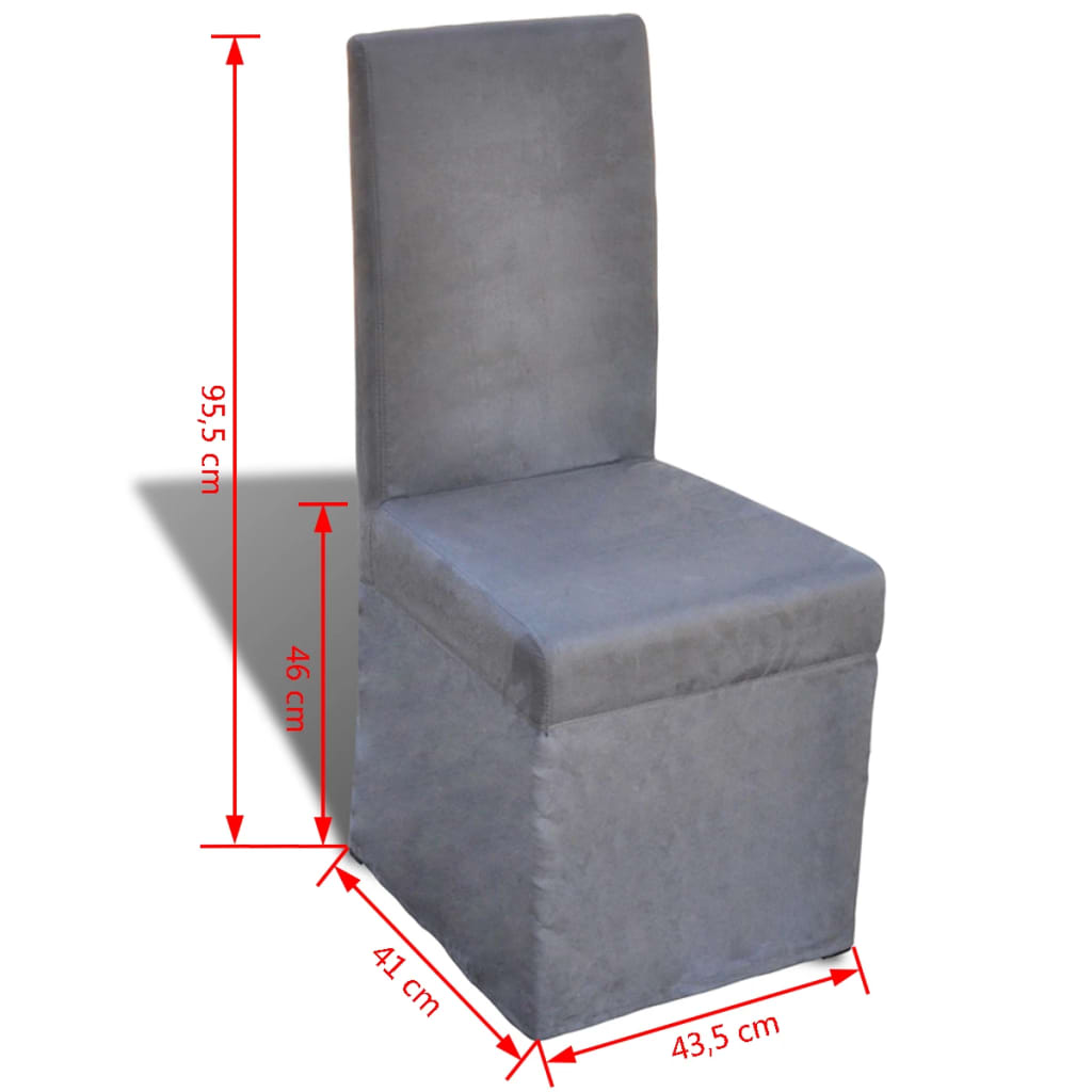 vidaXL Eetkamerstoelen 4 st stof donkergrijs