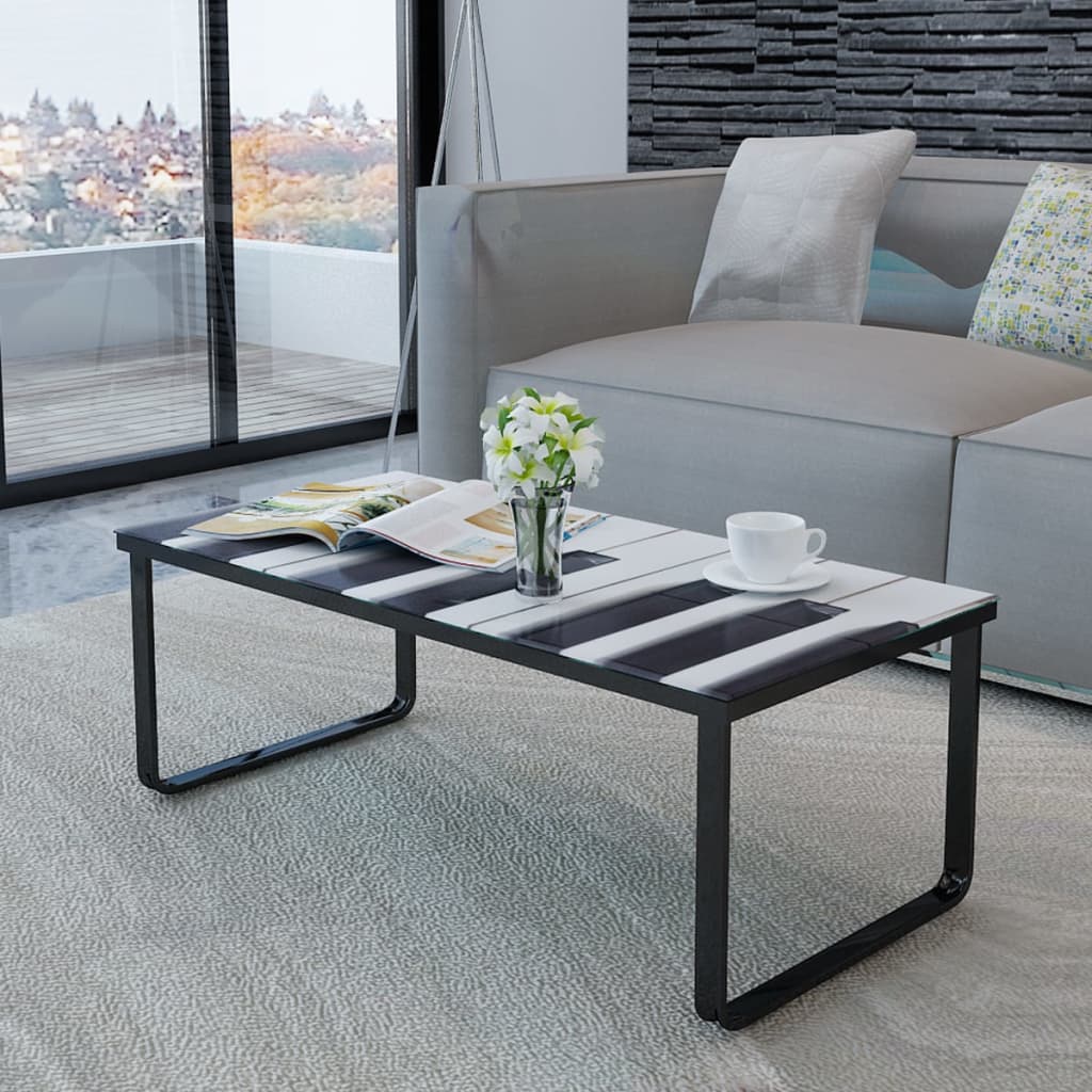 vidaXL Salontafel met glazen tafelblad rechthoekig
