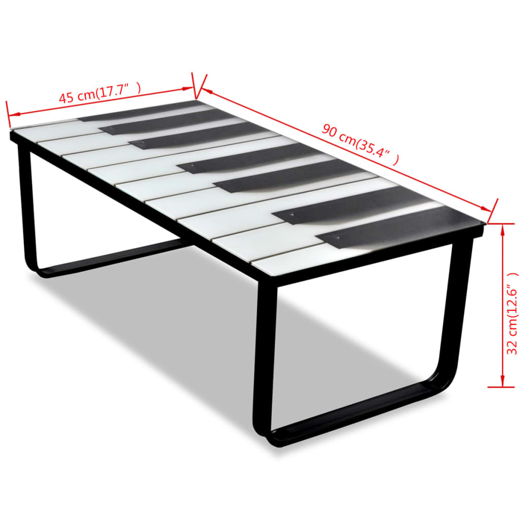 vidaXL Salontafel met glazen tafelblad rechthoekig