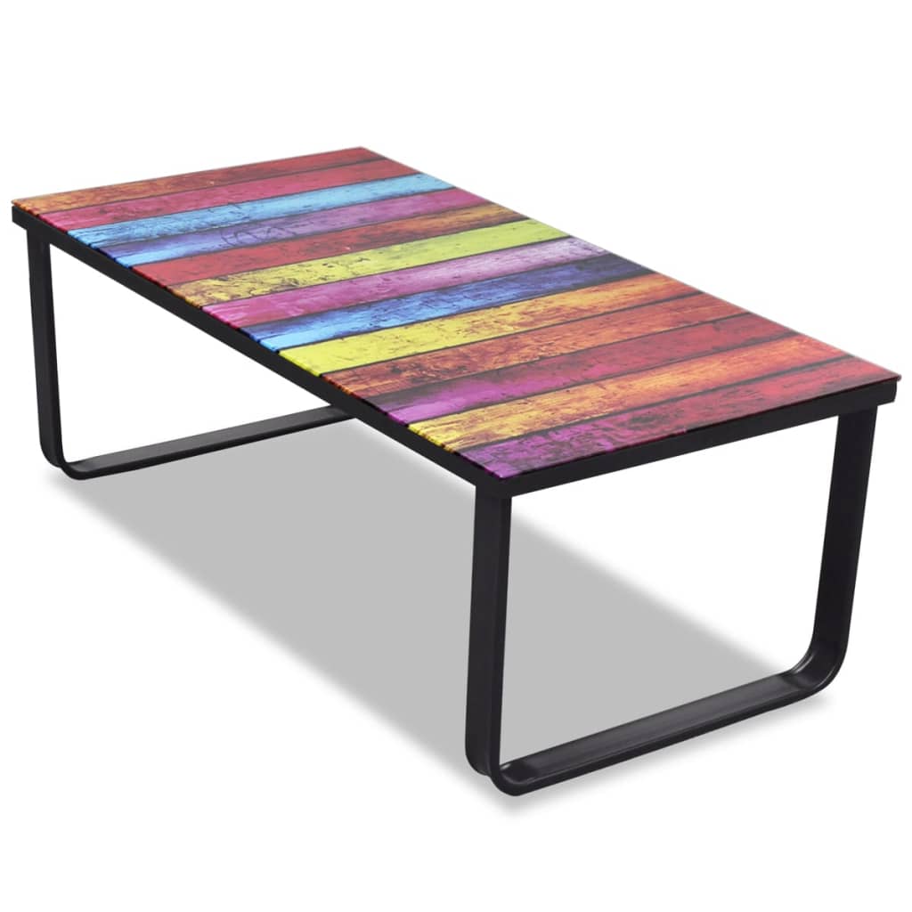 vidaXL Salontafel met glazen tafelblad rechthoekig