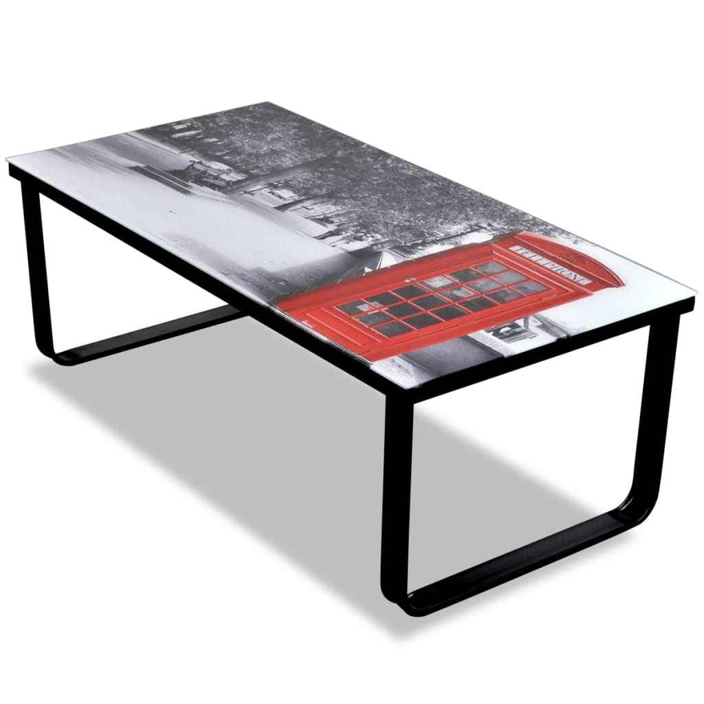vidaXL Salontafel met glazen tafelblad rechthoekig