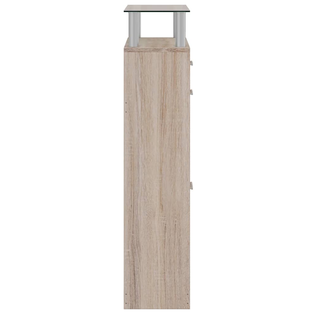 vidaXL Schoenenkast met lade en glazen schap wit hout