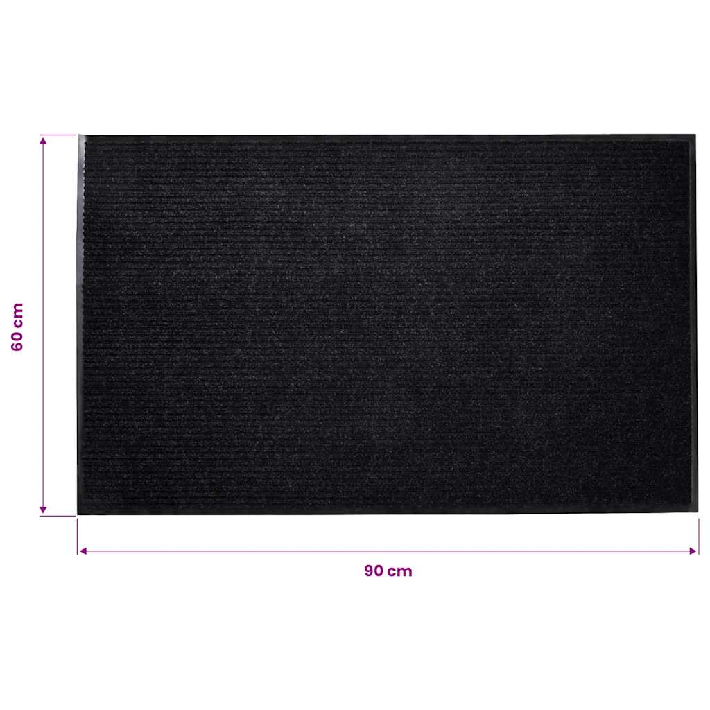 vidaXL Deurmat 90x60 cm PVC zwart