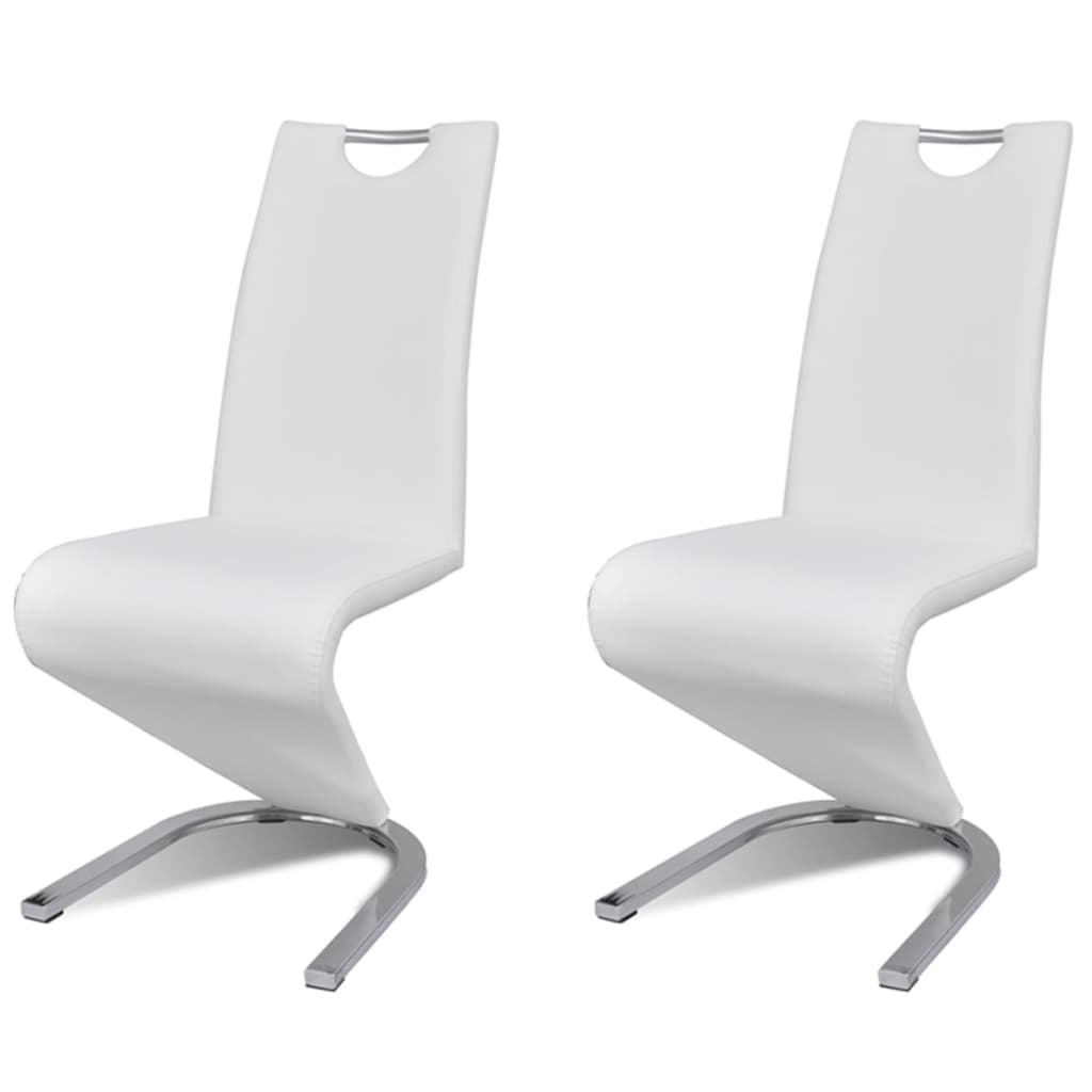 vidaXL Eetkamerstoelen 2 st kunstleer wit