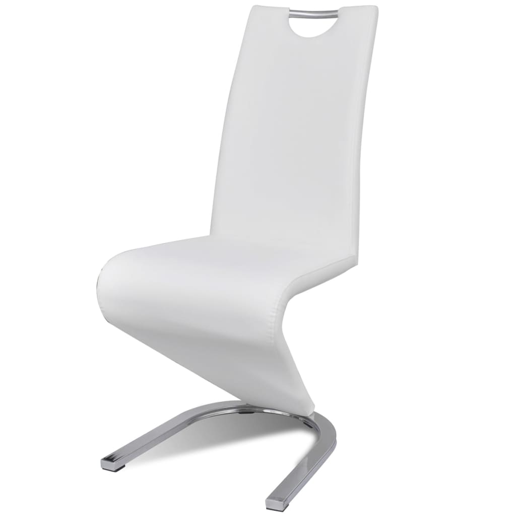 vidaXL Eetkamerstoelen 2 st kunstleer wit