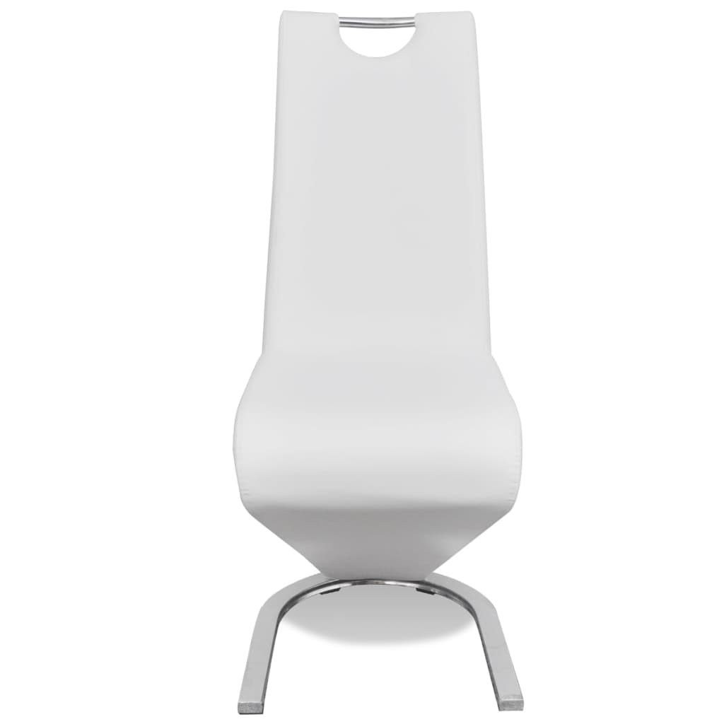 vidaXL Eetkamerstoelen 2 st kunstleer wit