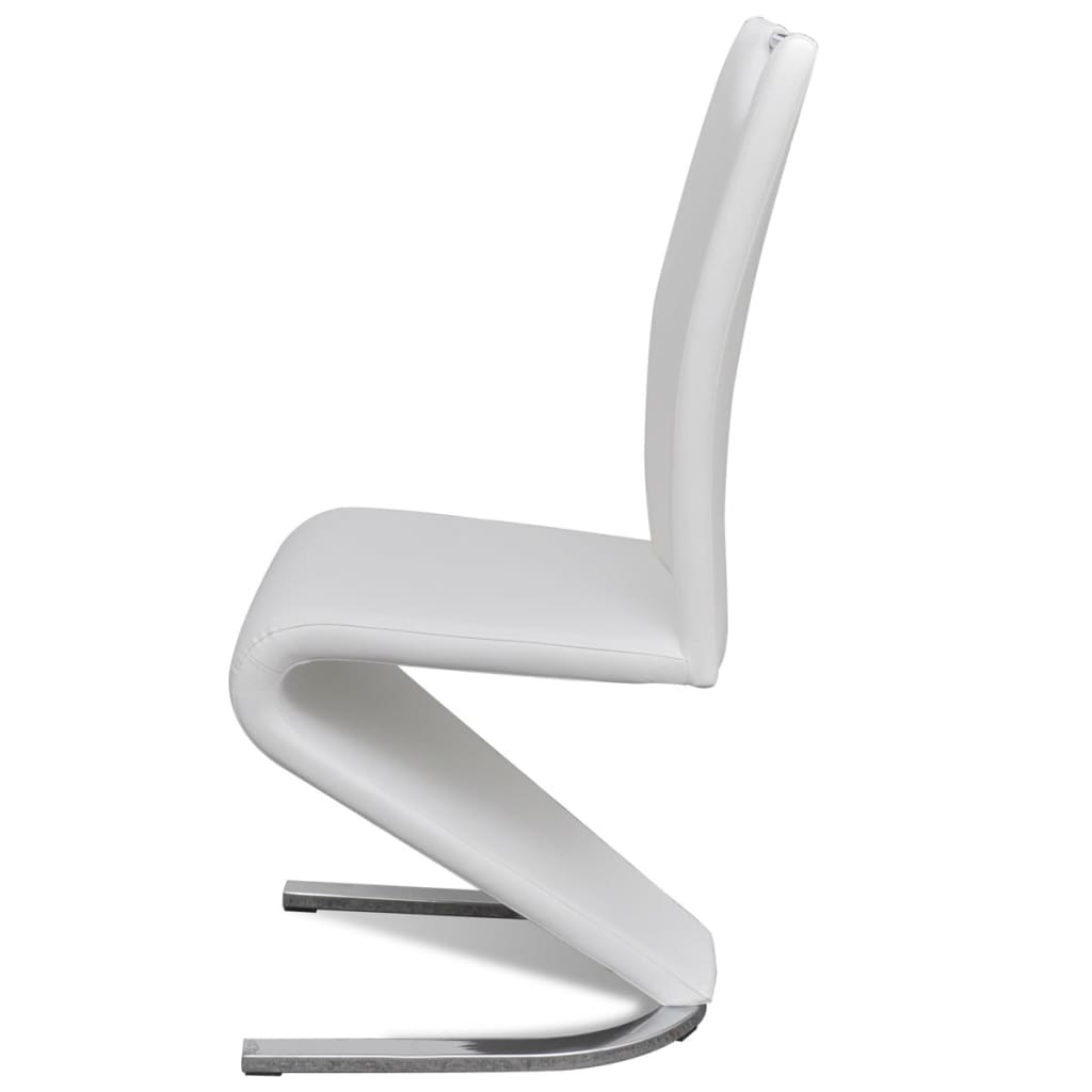 vidaXL Eetkamerstoelen 2 st kunstleer wit
