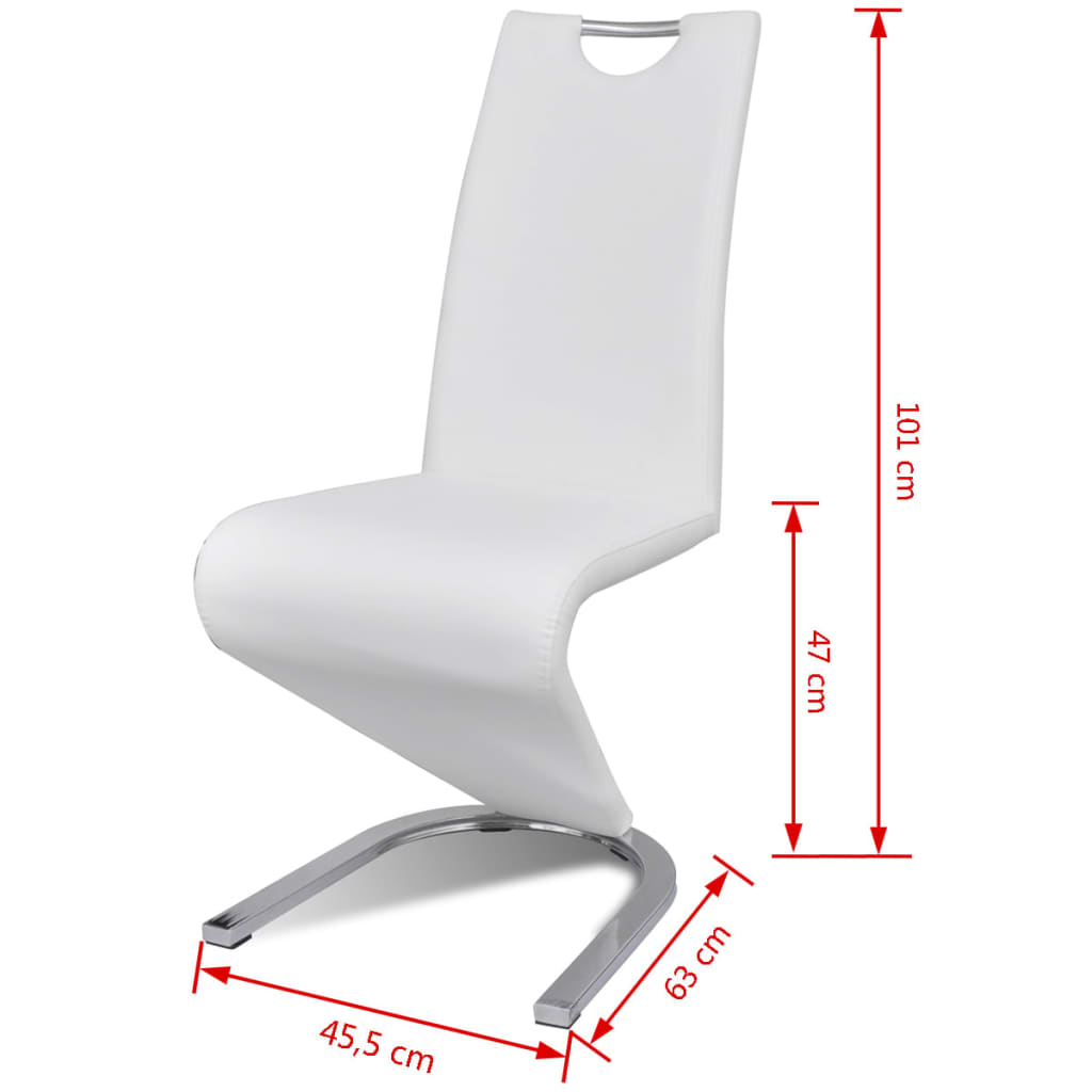 vidaXL Eetkamerstoelen 2 st kunstleer wit