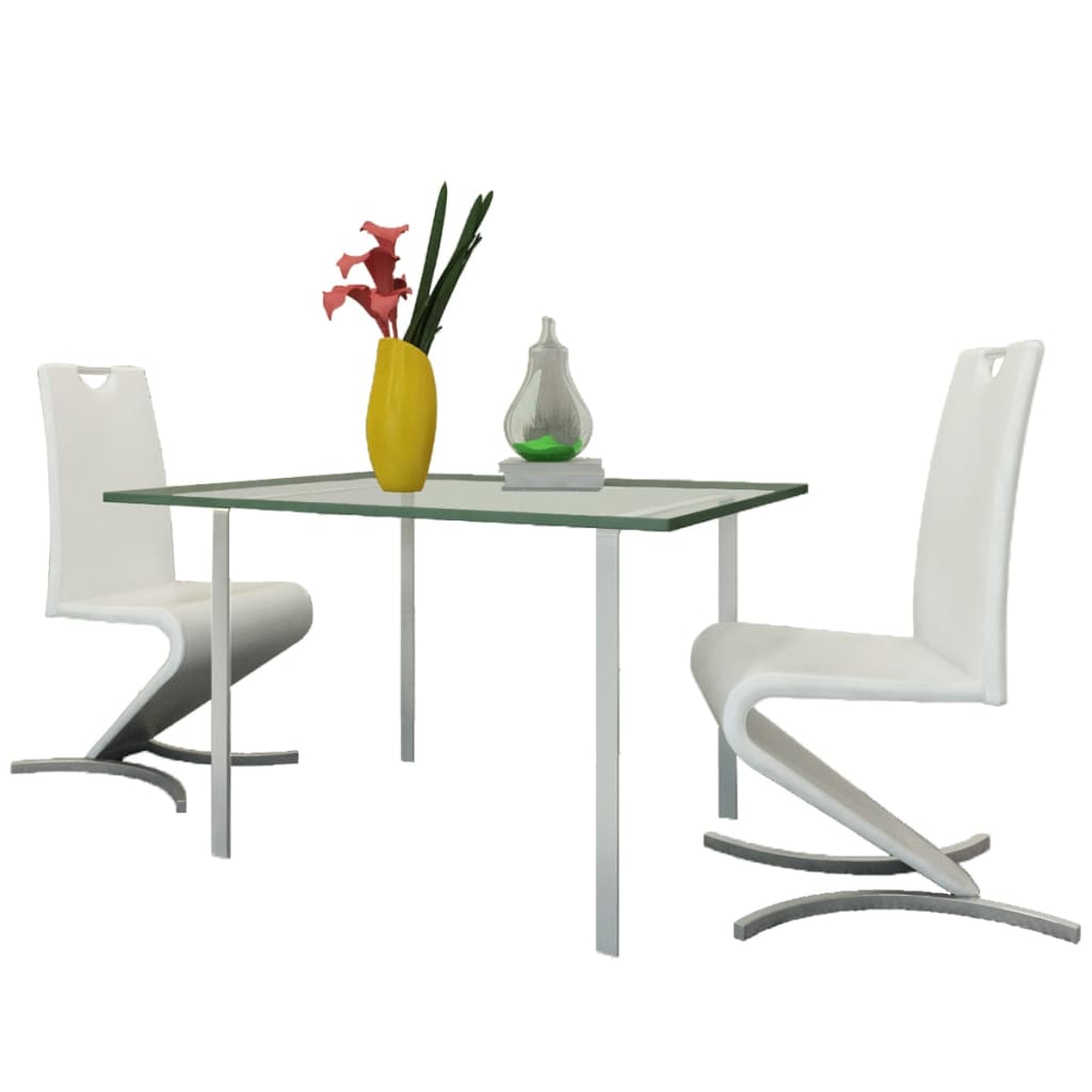 vidaXL Eetkamerstoelen 2 st kunstleer wit