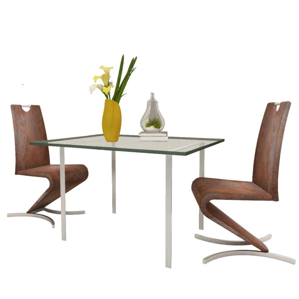 vidaXL Eetkamerstoelen 2 st kunstleer wit