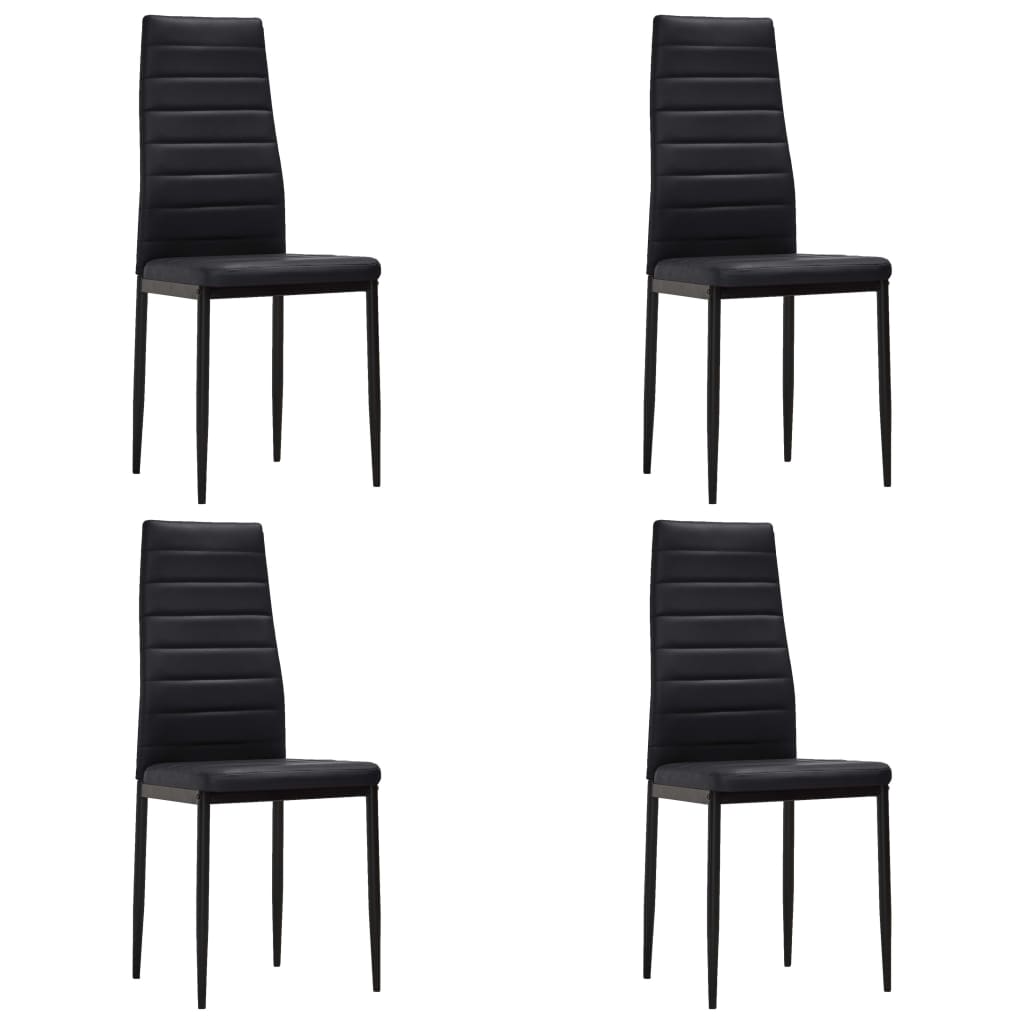 vidaXL Eetkamerstoelen 4 st kunstleer zwart