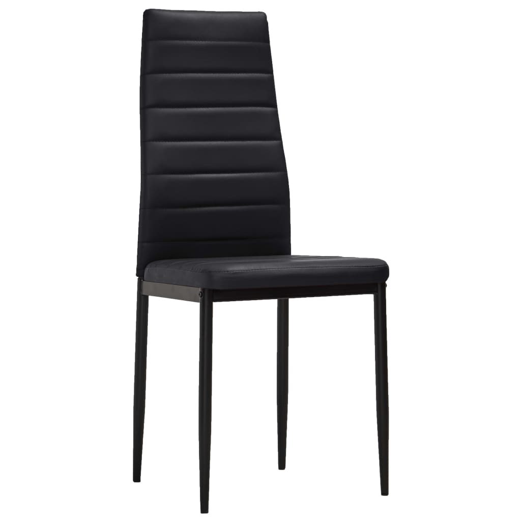 vidaXL Eetkamerstoelen 4 st kunstleer zwart