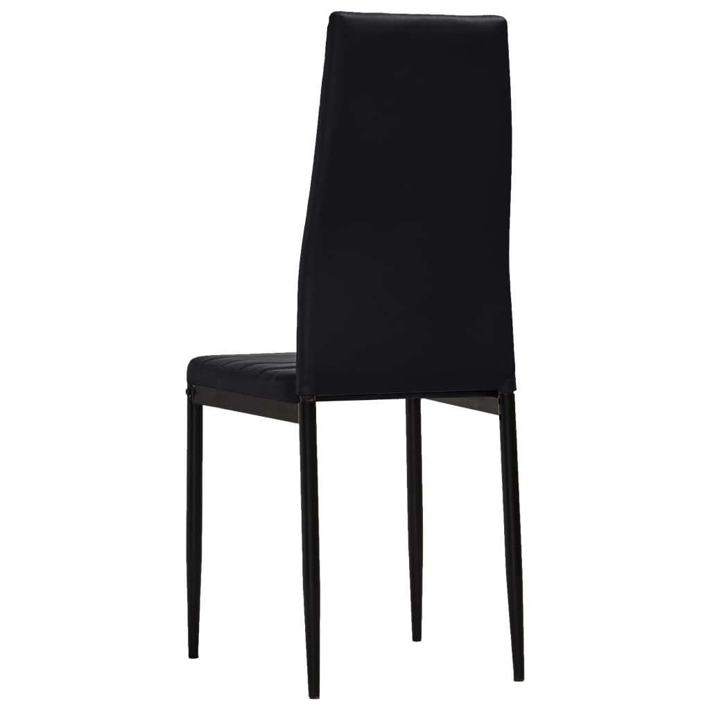 vidaXL Eetkamerstoelen 4 st kunstleer zwart