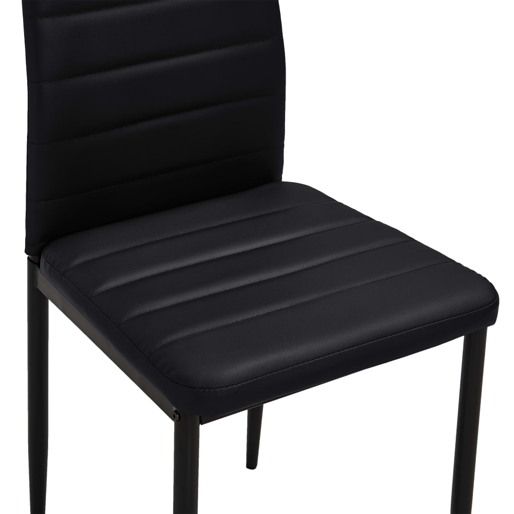 vidaXL Eetkamerstoelen 4 st kunstleer zwart