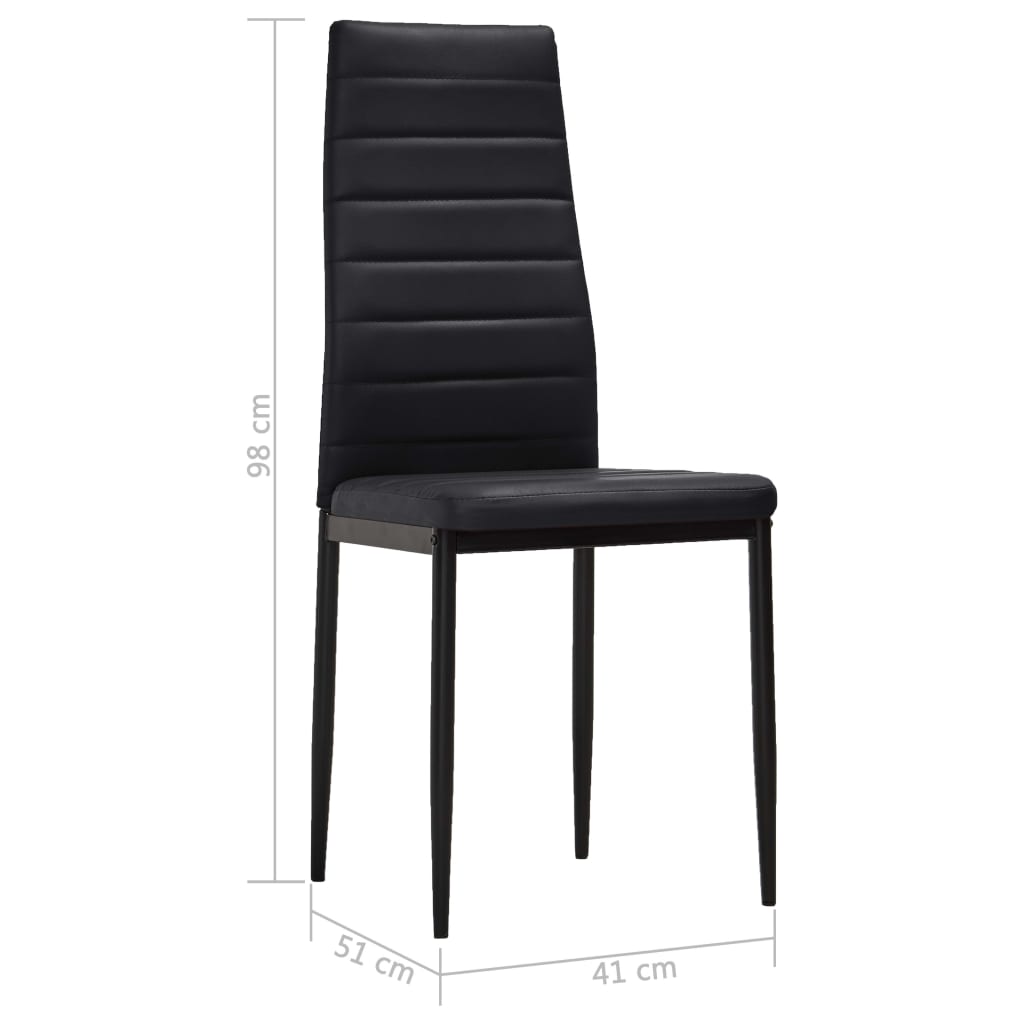 vidaXL Eetkamerstoelen 4 st kunstleer zwart