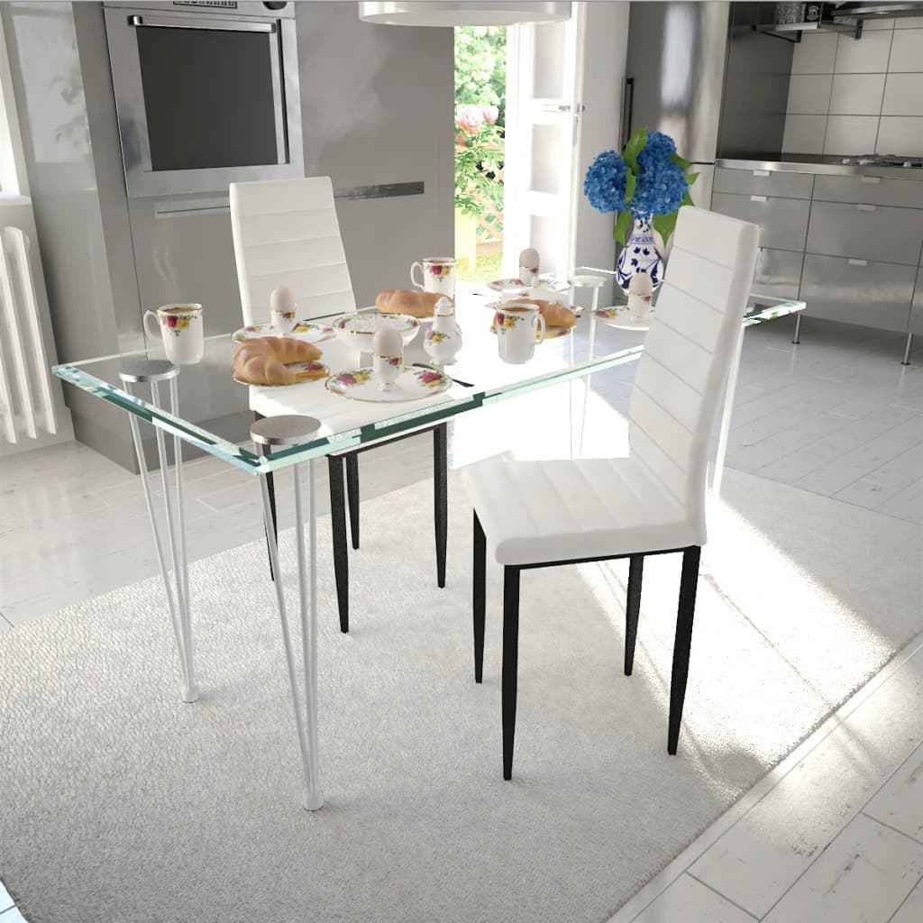 vidaXL Eetkamerstoelen 4 st kunstleer zwart