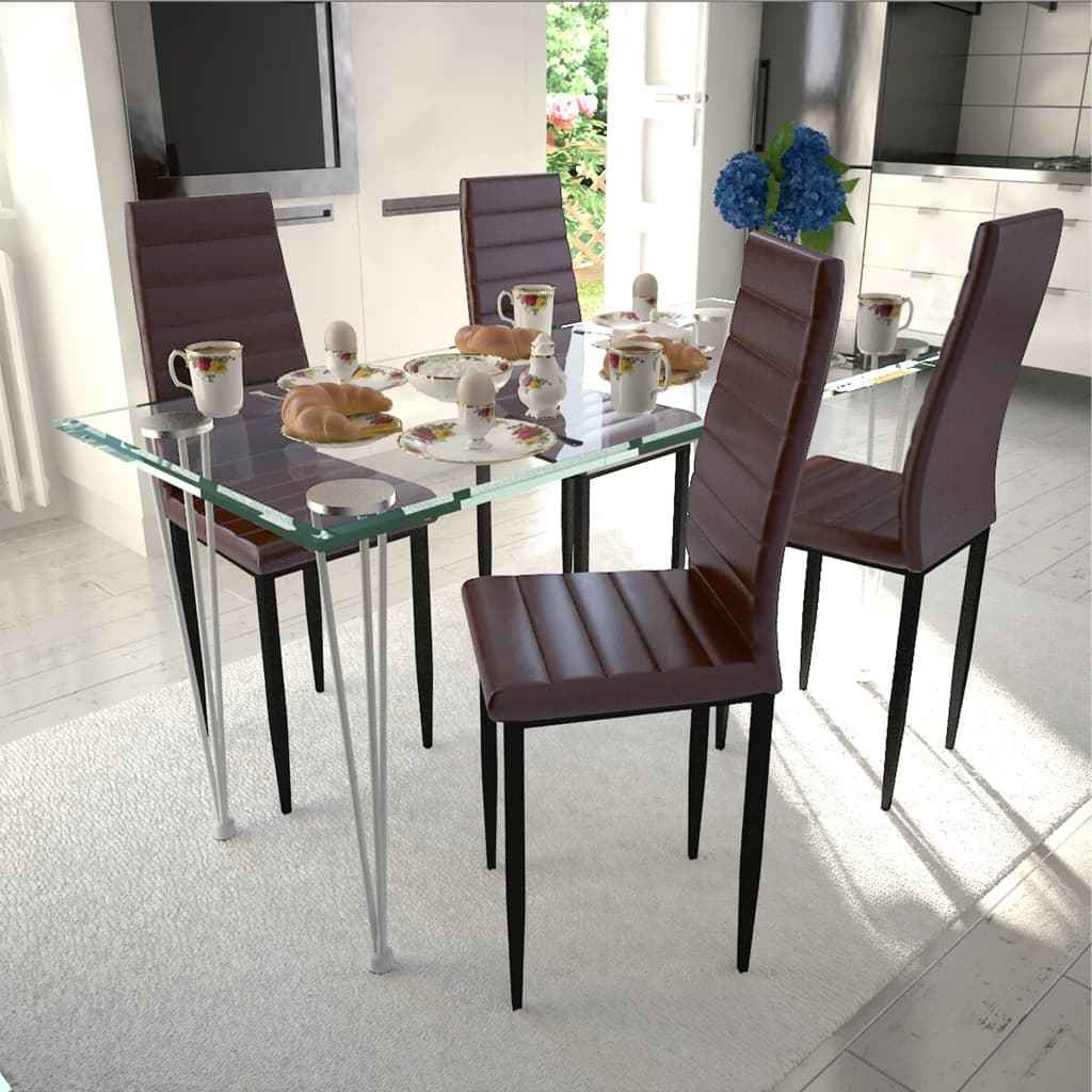 vidaXL Eetkamerstoelen 4 st kunstleer zwart