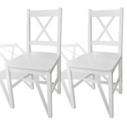 vidaXL Eetkamerstoelen 2 st grenenhout wit