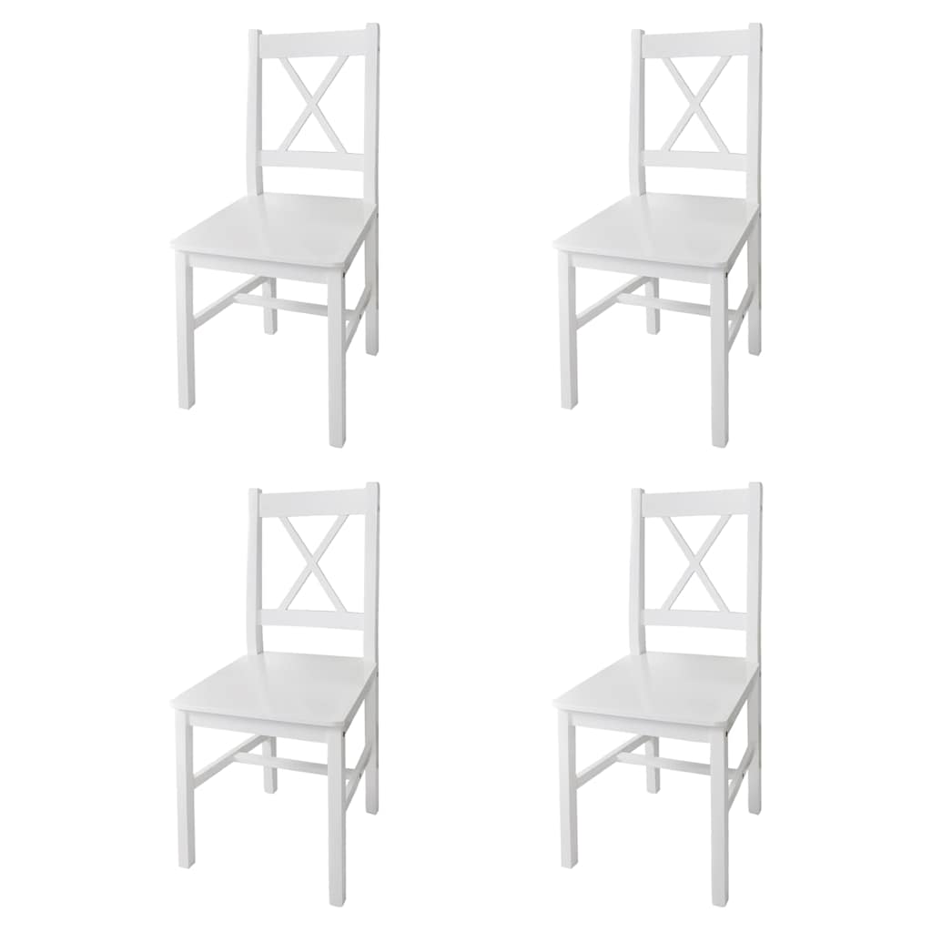 vidaXL Eetkamerstoelen 2 st grenenhout wit