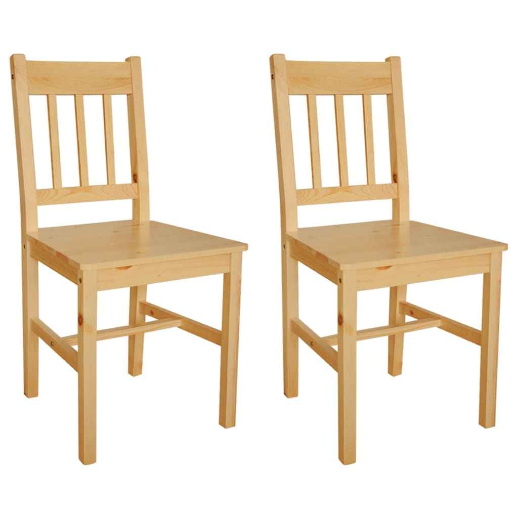 vidaXL Eetkamerstoelen 2 st grenenhout wit