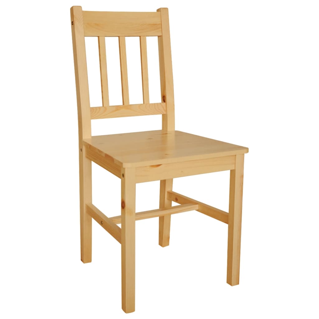 vidaXL Eetkamerstoelen 2 st grenenhout wit