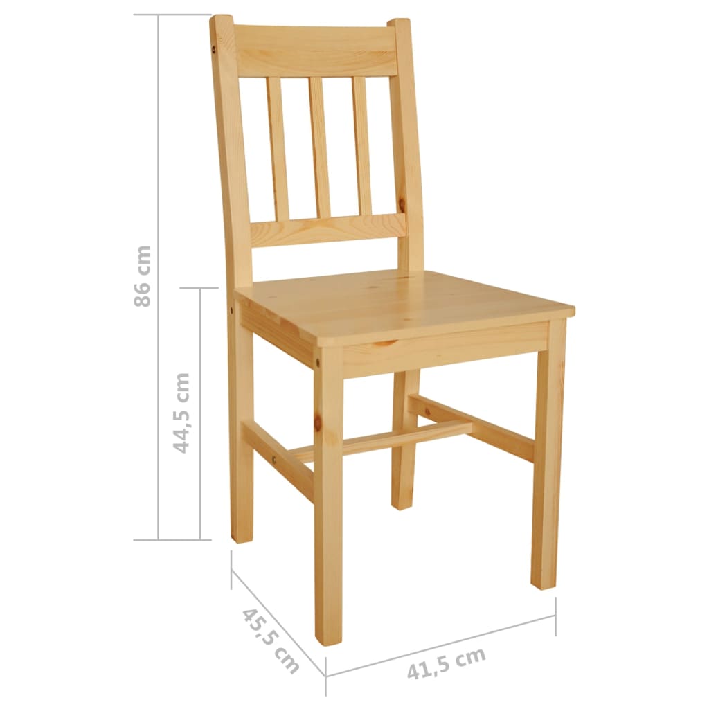 vidaXL Eetkamerstoelen 2 st grenenhout wit