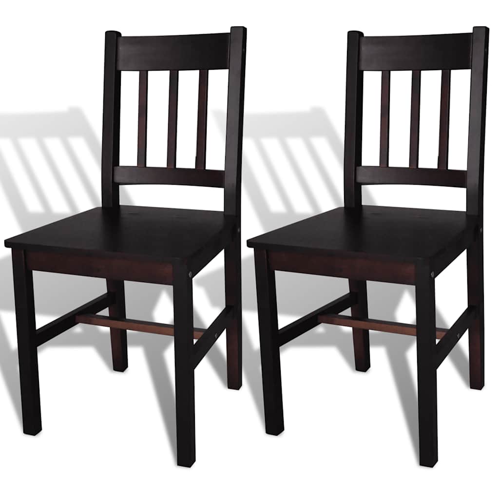 vidaXL Eetkamerstoelen 2 st grenenhout wit