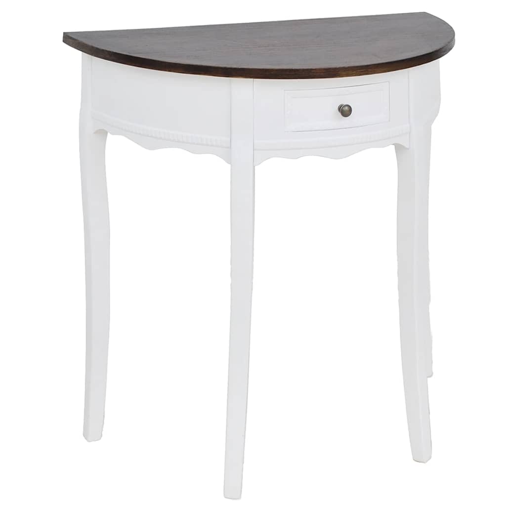 vidaXL Wandtafel met lade halfrond wit