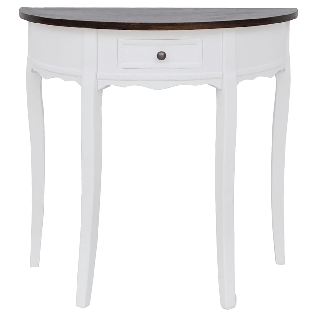 vidaXL Wandtafel met lade halfrond wit