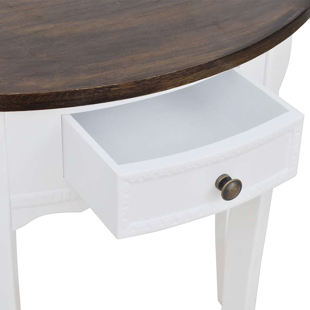 vidaXL Wandtafel met lade halfrond wit