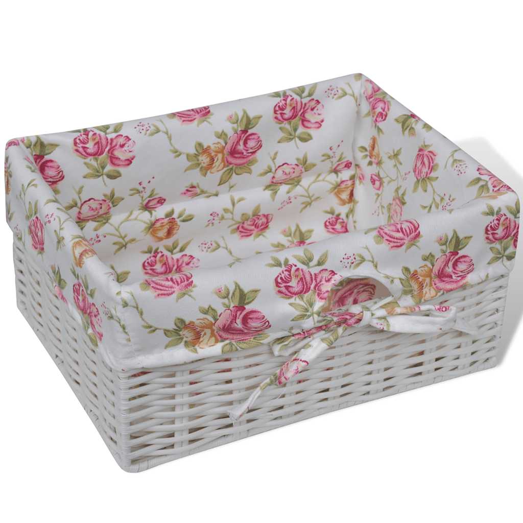 vidaXL Kast met 1 lade en 3 manden paulowniahout wit - Aashly