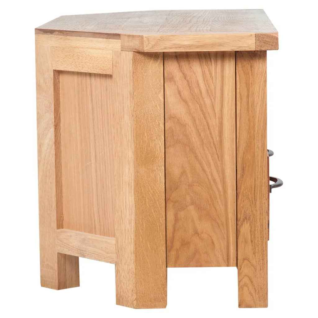 vidaXL Tv-meubel met lade 88x42x46 cm massief eikenhout