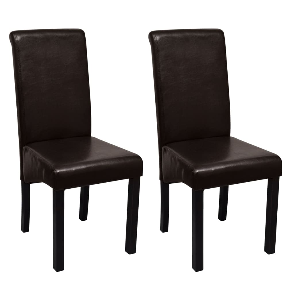 vidaXL Eetkamerstoelen 2 st kunstleer bruin