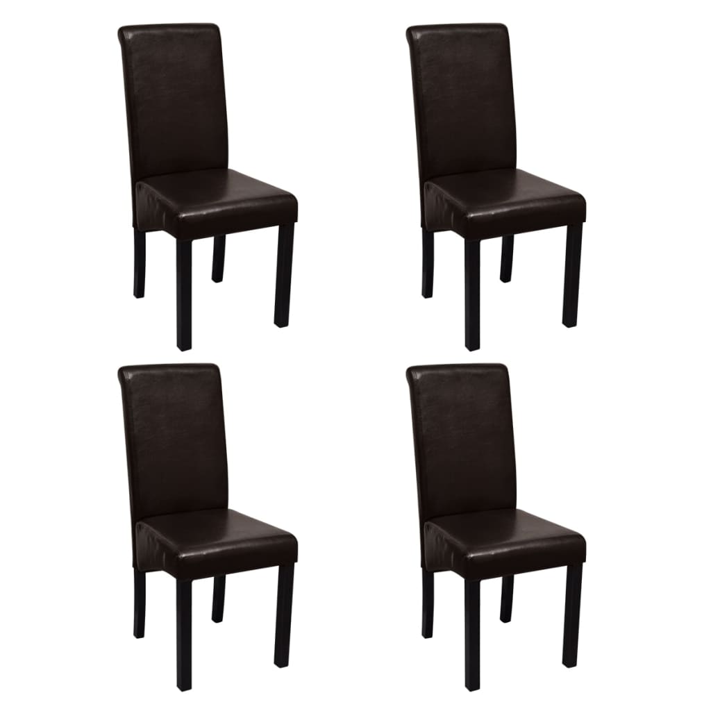 vidaXL Eetkamerstoelen 2 st kunstleer bruin