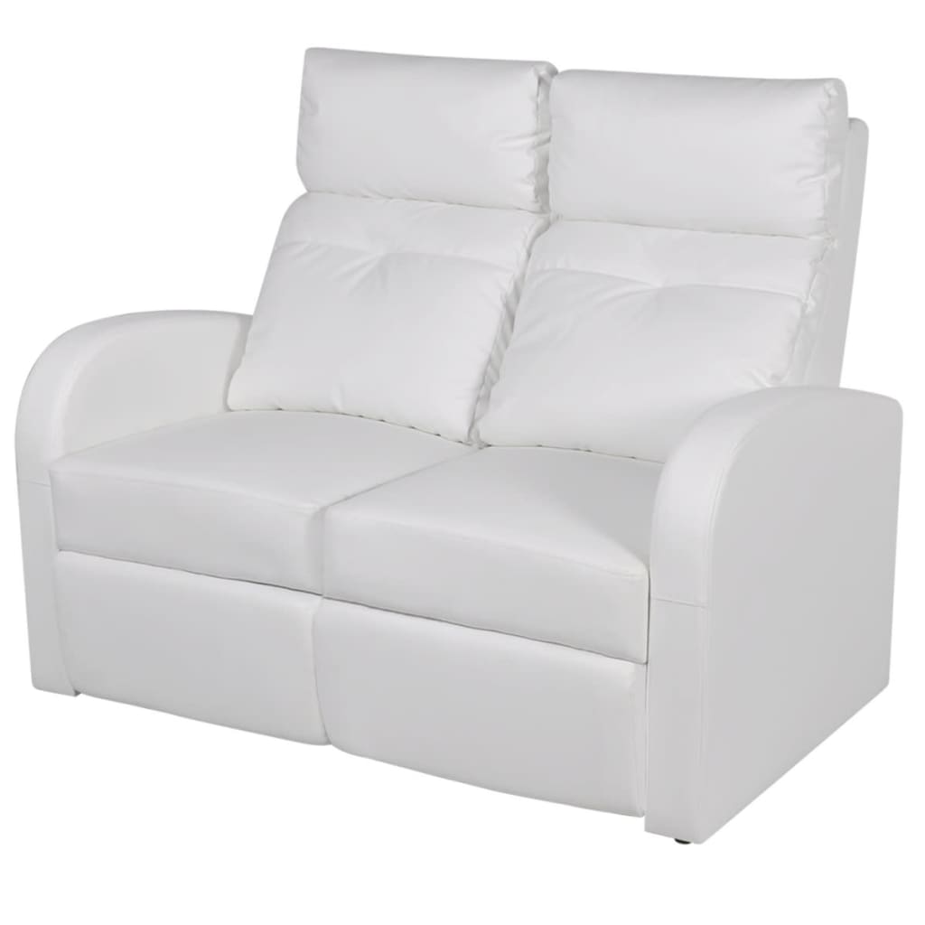 vidaXL Dubbele relaxfauteuil zonder middenleuning kunstleer wit
