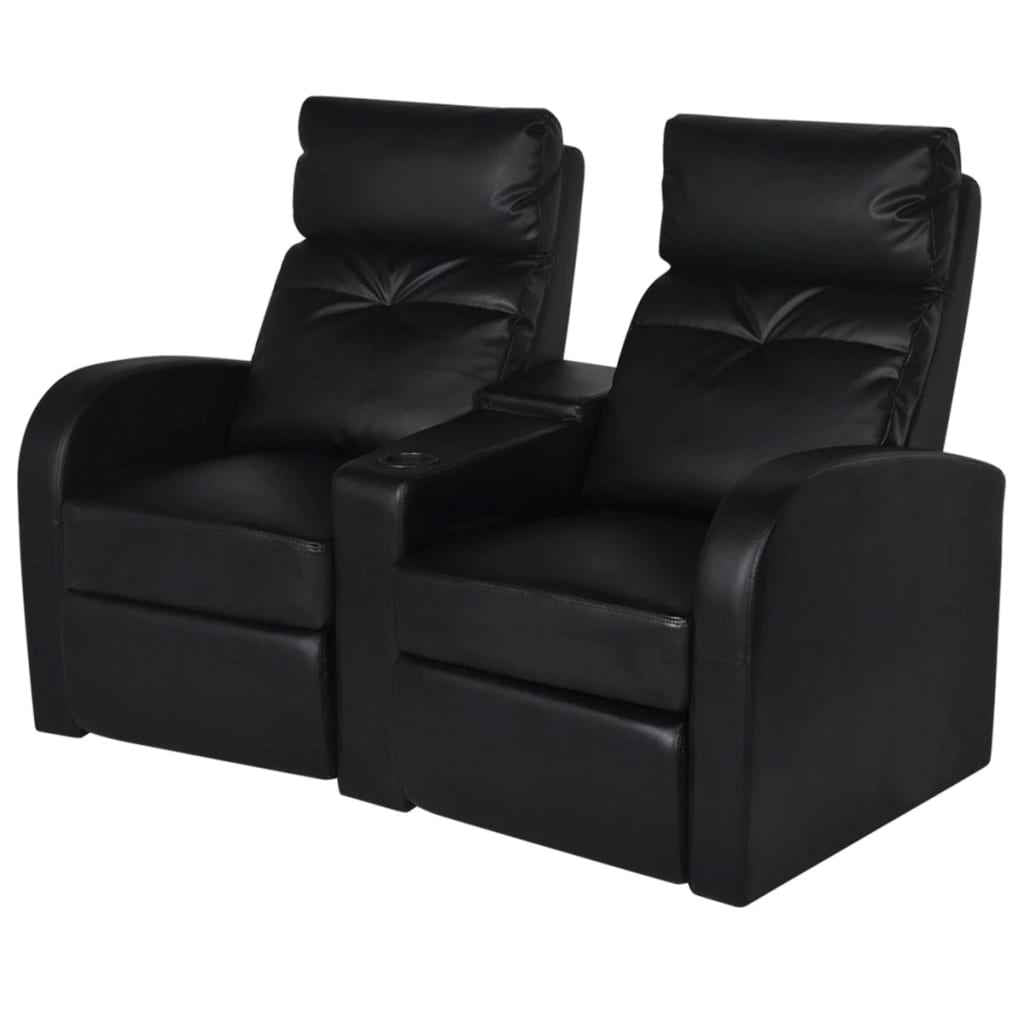 vidaXL Dubbele relaxfauteuil met middenleuning kunstleer wit