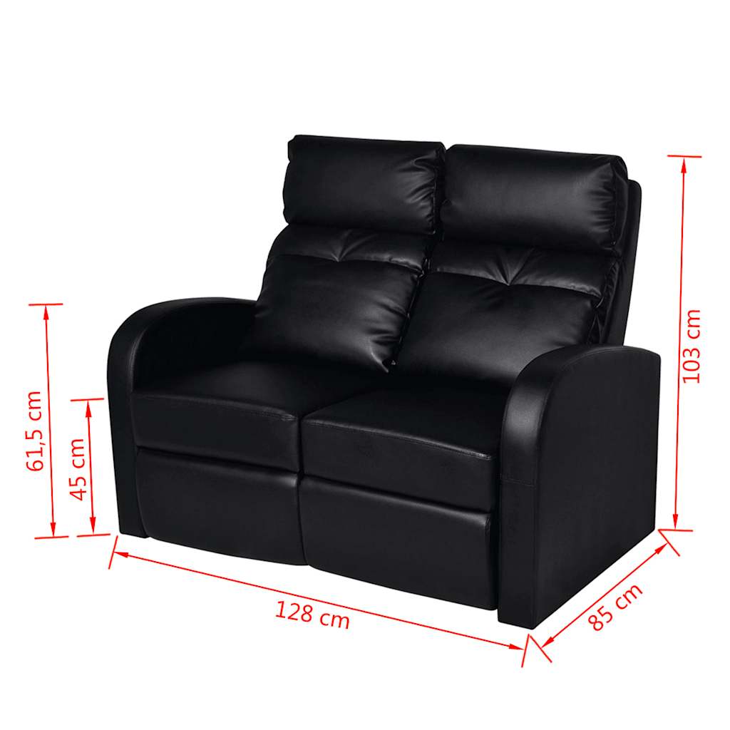 vidaXL Dubbele relaxfauteuil zonder middenleuning kunstleer wit