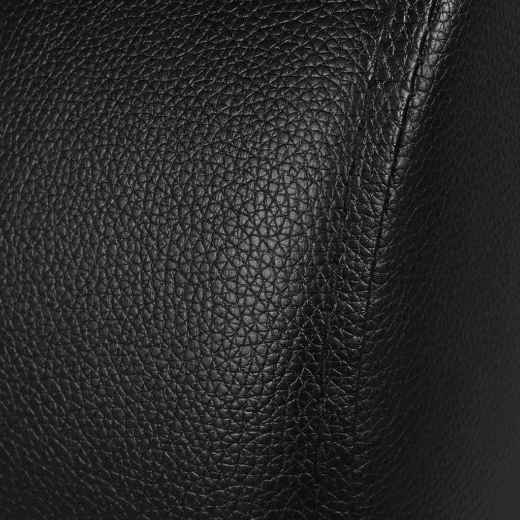 vidaXL Driedubbele relaxfauteuil met middenleuning kunstleer zwart