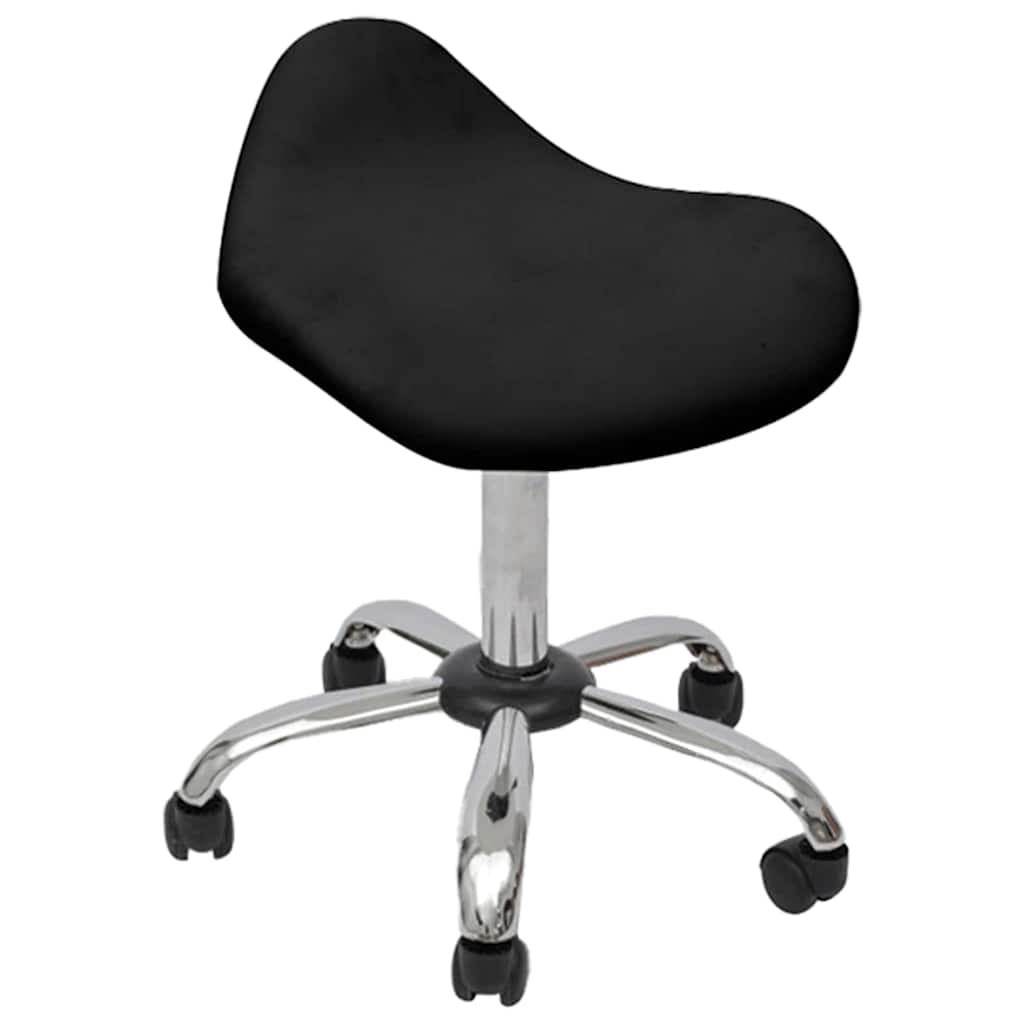 vidaXL Salonkruk met kussen met wiel Zwart 50 x 50 x cm Verchroomd ijzer