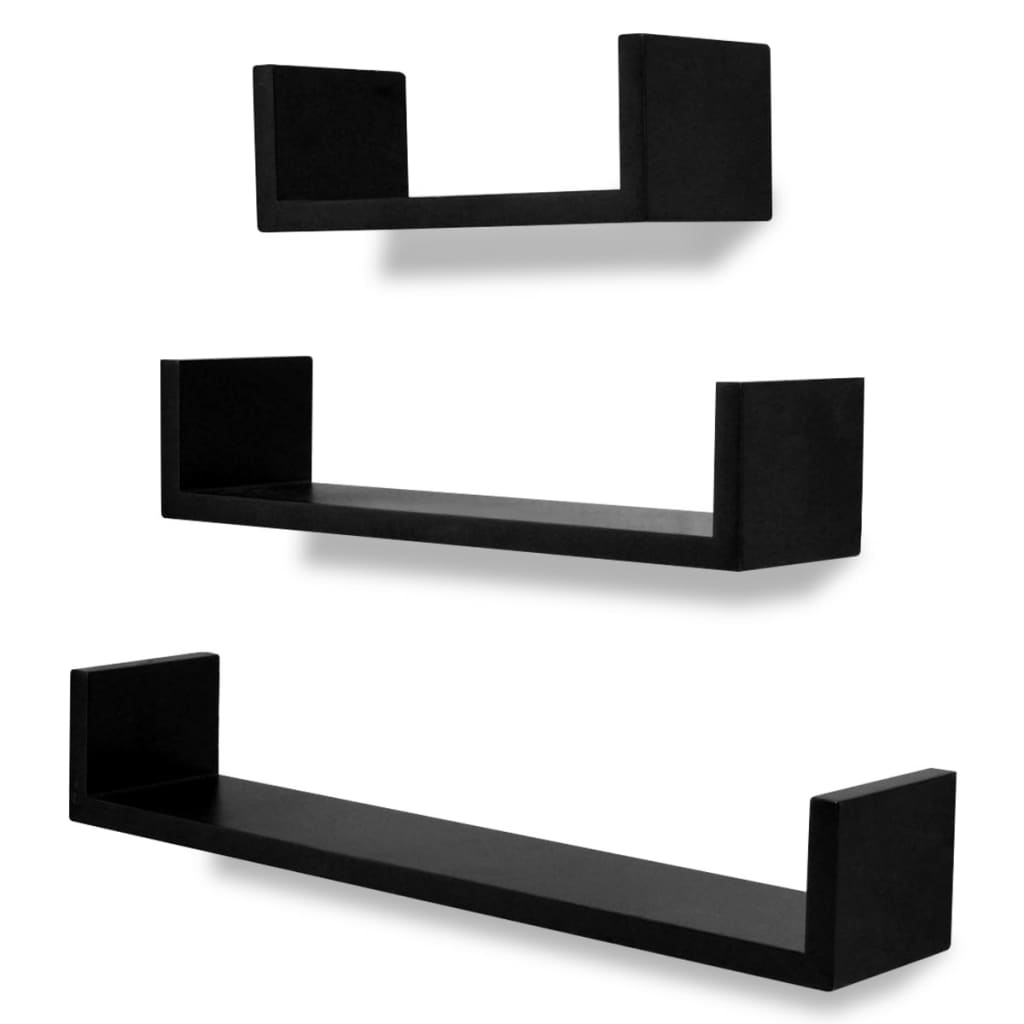 vidaXL 3 st Wandschappen U-vormig MDF wit