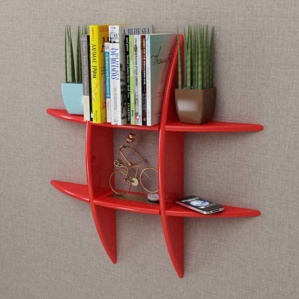 Wandplank MDF zwevend voor boeken/dvd wit