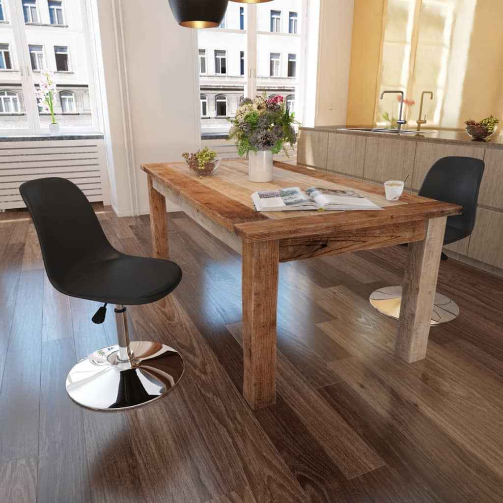 vidaXL Eetkamerstoelen draaibaar 2 st kunstleer zwart