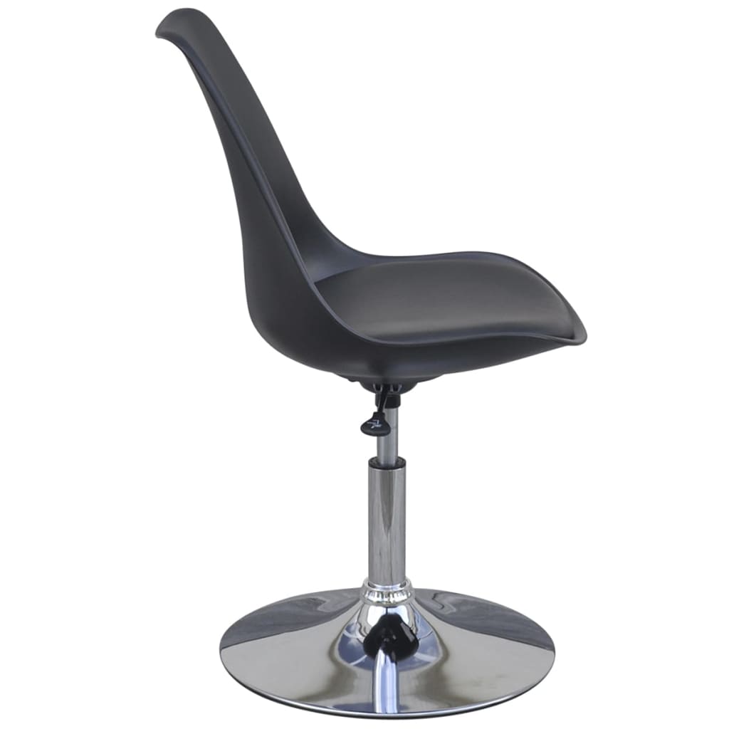 vidaXL Eetkamerstoelen draaibaar 2 st kunstleer zwart