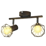 vidaXL Plafondlamp met 2 LED's industriële stijl zwart