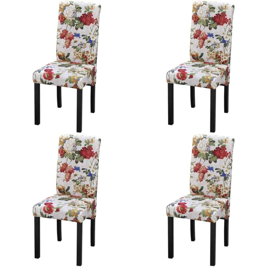 vidaXL Eetkamerstoelen 2 st stof meerkleurig