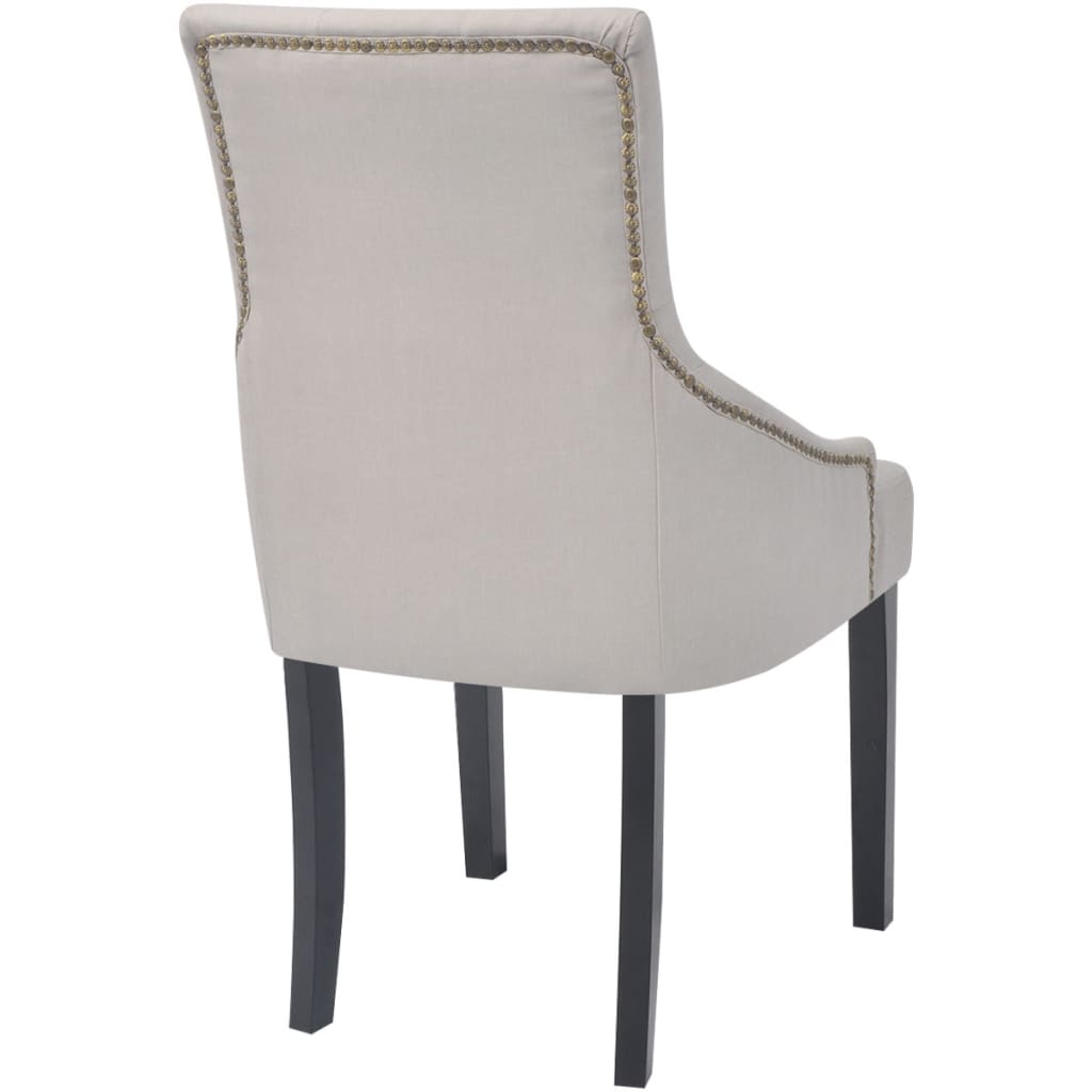 vidaXL Eetkamerstoelen 2 st stof crèmegrijs