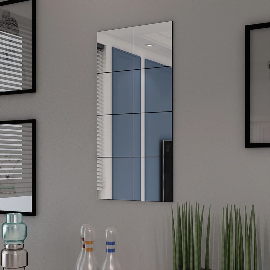 vidaXL Spiegeltegels frameloos 8 st 20,5 cm glas - Aashly